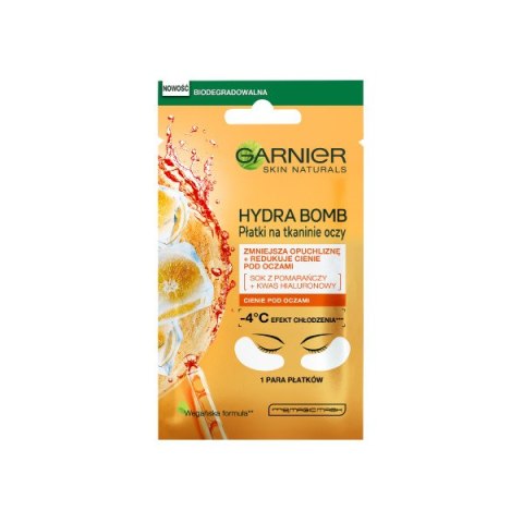 Moisture+ Fresh Look Eye Tissue Mask energetyzujące płatki pod oczy z sokiem pomarańczowym i kwasem hialuronowym 6g Garnier