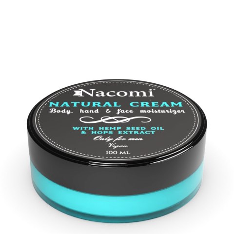 Nacomi Natural Cream naturalny krem z olejem konopnym i ekstraktem z chmielu dla mężczyzn 100ml