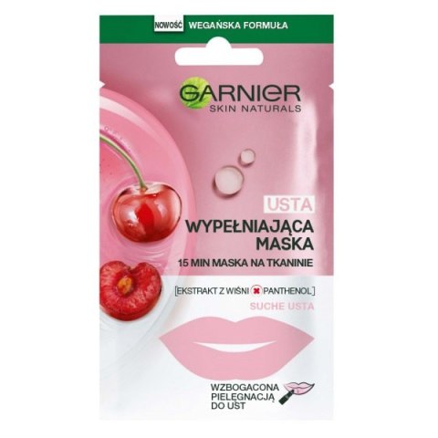 Skin Naturals wypełniająca maska do ust na tkaninie 5g Garnier