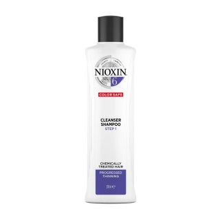 NIOXIN System 6 Cleanser Shampoo oczyszczający szampon do włosów po zabiegach chemicznych znacznie przerzedzonych 300ml