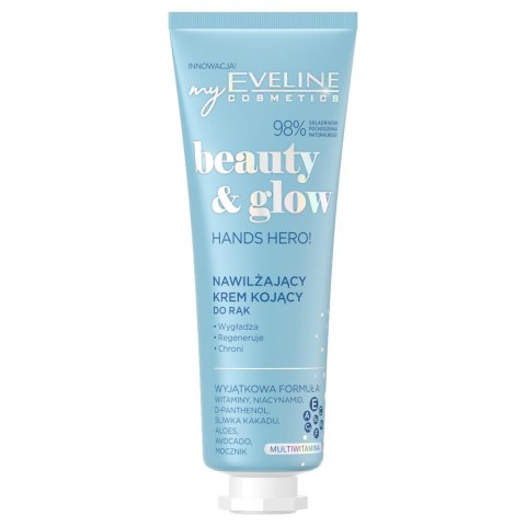 Eveline Cosmetics Beauty & Glow nawilżający krem kojący do rąk 50ml Eveline Cosmetics Beauty & Glow nawilżający krem kojący do rąk 50ml
