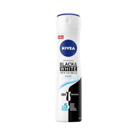Black&White Invisible Pure antyperspirant spray 150ml Nivea