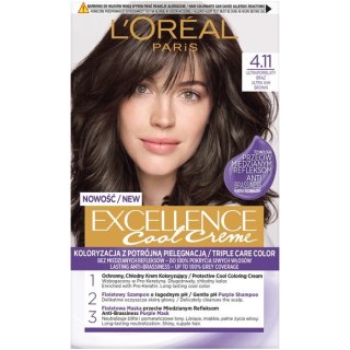 L'Oreal Paris Excellence Cool Creme farba do włosów 4.11 Ultrapopielaty Brąz