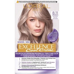 Excellence Cool Creme farba do włosów 8.11 Ultrapopielaty Jasny Blond L'Oreal Paris