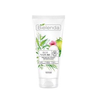 Bielenda Eco Nature peeling do twarzy detoksykujący Woda Kokosowa & Zielona Herbata & Trawa Cytrynowa 150g