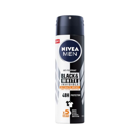 Men Black&White Invisible Ultimate Impact antyperspirant spray 150ml Nivea