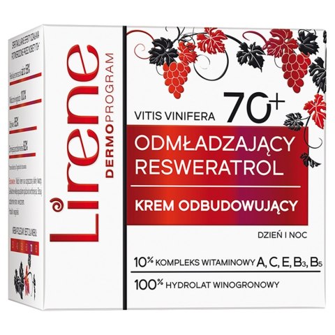 Lirene Odmładzający Resweratrol 70+ krem odbudowujący na dzień i noc 50ml