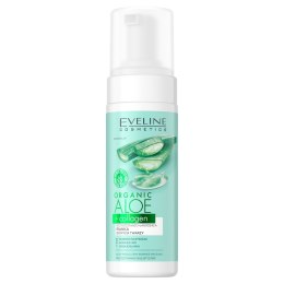 Eveline Cosmetics Organic Aloe + Collagen oczyszczająco-łagodząca pianka do mycia twarzy 3w1 150ml