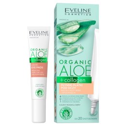 Eveline Cosmetics Organic Aloe + Collagen płynne płatki pod oczy redukujące cienie i opuchnięcia 4w1 20ml