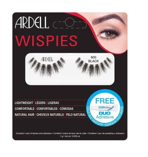 Ardell Wispies 600 1 para sztucznych rzęs Black + klej Ardell Wispies 600 1 para sztucznych rzęs Black + klej