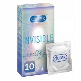 Durex Durex prezerwatywy Invisible dodatkowo nawilżane 10 szt cienkie