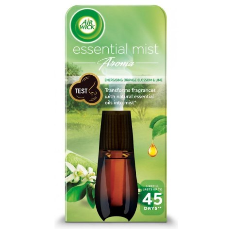 Essential Mist Aroma energetyzujący wkład do automatycznego odświeżacza o zapachu limonki i pomarańczy 20ml Air Wick