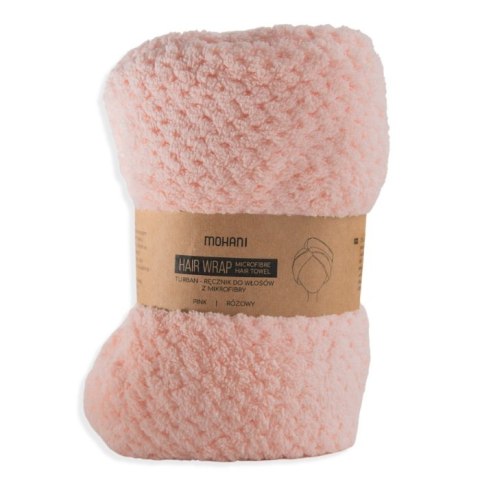 Hair Wrap turban-ręcznik do włosów z mikrofibry Różowy Mohani