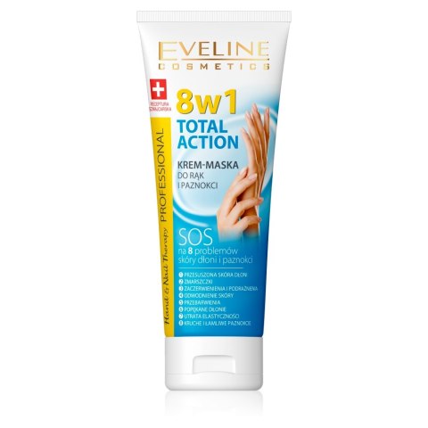 Eveline Cosmetics Hand&Nail Therapy Total Action 8w1 krem-maska do rąk i paznokci 75ml Eveline Cosmetics Hand&Nail Therapy Total Action 8w1 krem-maska do rąk i paznokci 75ml