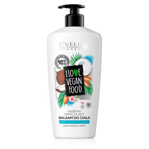 Eveline Cosmetics I Love Vegan Food głęboko nawilżający balsam do ciała Kokos & Olejek Migdałowy 350ml