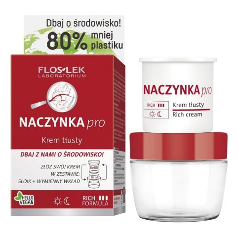 Floslek Naczynka Pro krem tłusty na dzień i noc słoik + wkład 50ml Floslek Naczynka Pro krem tłusty na dzień i noc słoik + wkład 50ml
