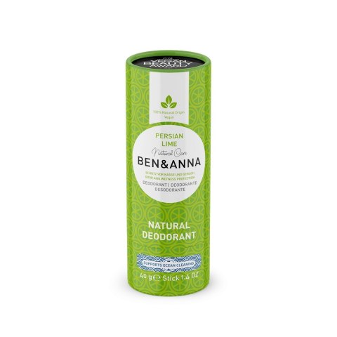 Natural Soda Deodorant naturalny dezodorant na bazie sody sztyft kartonowy Persian Lime 40g Ben&Anna