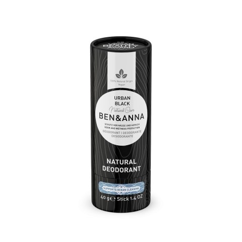 Natural Soda Deodorant naturalny dezodorant na bazie sody sztyft kartonowy Urban Black 40g Ben&Anna