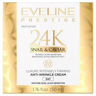 Eveline Cosmetics Prestige 24k Snail&Caviar luksusowy intensywnie ujędrniający krem ​​przeciwzmarszczkowy na dzień 50ml