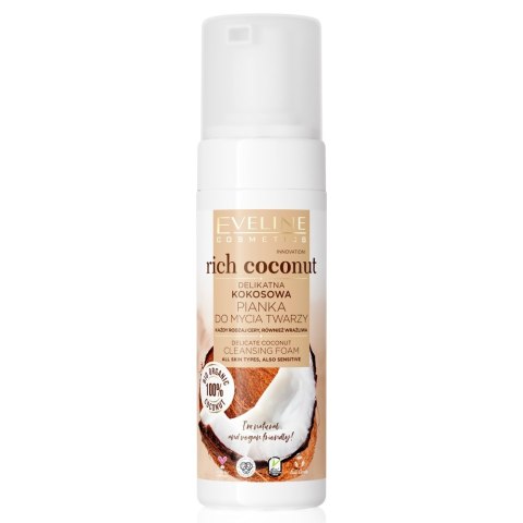 Rich Coconut delikatna kokosowa pianka do mycia twarzy 150ml Eveline Cosmetics