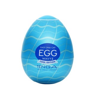 TENGA Easy Ona-Cap Egg Wavy II Cool Edition chłodzący jednorazowy masturbator w kształcie jajka