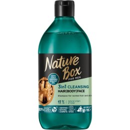 Nature Box For Men Walnut Oil 3in1 oczyszczający szampon z formułą 3w1 do włosów twarzy i ciała 385ml