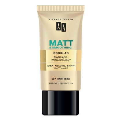 AA Make Up Matt podkład matująco-wygładzający 107 Dark Beige 30ml