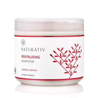 Naturativ Revitalising Sugar Scrub rewitalizujący scrub cukrowy Żurawina & Cytryna 500ml