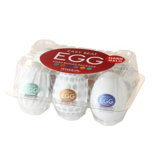 6 Styles Easy Beat Egg Hard Boiled Package zestaw 6 jednorazowych masturbatorów w kształcie jajka