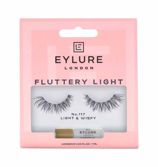 Eylure Fluttery Light Lashes sztuczne rzęsy z klejem efekt wypełnienia No. 117