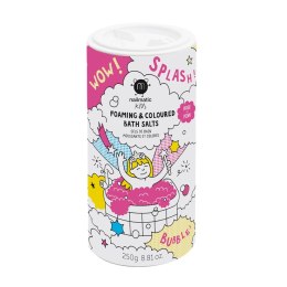 Nailmatic Kids Foaming & Coloured Bath Salts pieniąca się sól do kąpieli dla dzieci Pink 250g