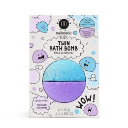 Nailmatic Kids Twin Bath Bomb podwójna kula do kąpieli dla dzieci Blue/Violet 170g