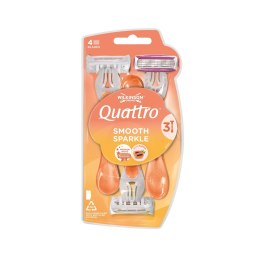 Wilkinson Quattro Smooth Sparkle jednorazowe maszynki do golenia dla kobiet 3szt