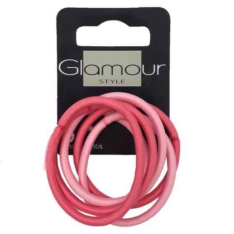 Glamour Gumki do włosów bez metalu Różowe 6szt