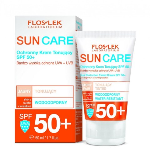 Floslek Sun Care ochronny krem tonujący skóra sucha i wrażliwa SPF50+ 50ml