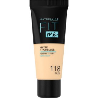 Maybelline Fit Me Matte & Poreless Foundation matujący podkład do twarzy 118 Nude 30ml