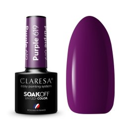 Claresa Soak Off UV/LED Purple lakier hybrydowy 619 5g