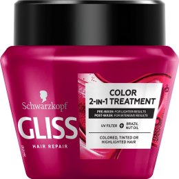 Gliss Ultimate Color 2-in-1 Treatment maska chroniąca kolor do włosów farbowanych tonowanych i rozjaśnianych 300ml