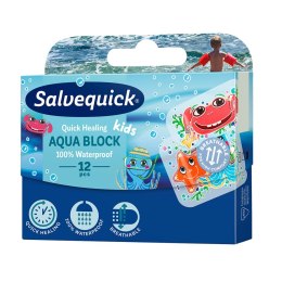 Salvequick Aqua Block Kids wodoodporne plastry dla dzieci 12szt.