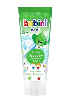 Bobini Dent pasta do zębów dla małych i dużych powyżej 6-go roku życia Miętowa guma balonowa 75ml Bobini