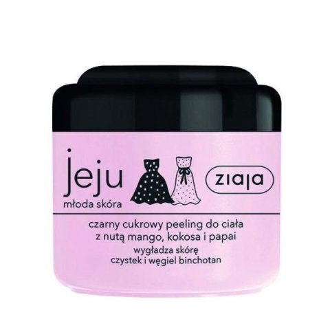 Ziaja Jeju czarny cukrowy peeling do ciała z nutą mango kokosa i papai 200ml Ziaja Jeju czarny cukrowy peeling do ciała z nutą mango kokosa i papai 200ml