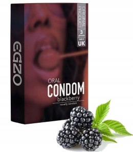 EGZO Oral Condom smakowe prezerwatywy Blackberry 3szt.