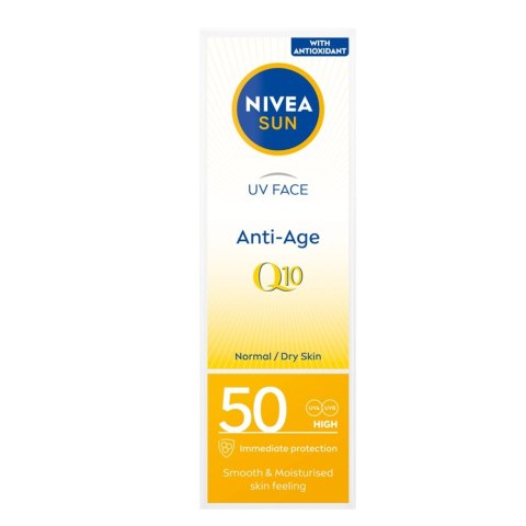 Sun UV Face Anti-Age Q10 przeciwzmarszczkowy krem przeciwsłoneczny do twarzy SPF50 50ml Nivea
