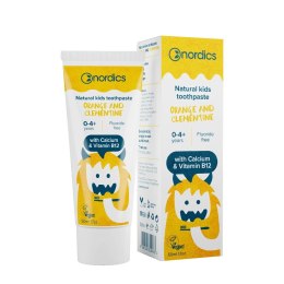 Nordics Natural Kids Toothpaste pasta bez fluoru dla dzieci 0-4+ lat Pomarańcza i Klementynka 50ml