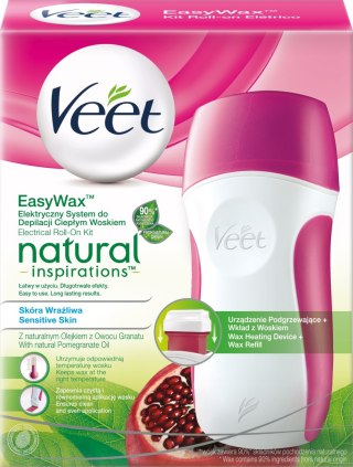 Veet Easy Wax Natural Inspirations elektryczny system do depilacji ciepłym woskiem i wkład 50ml