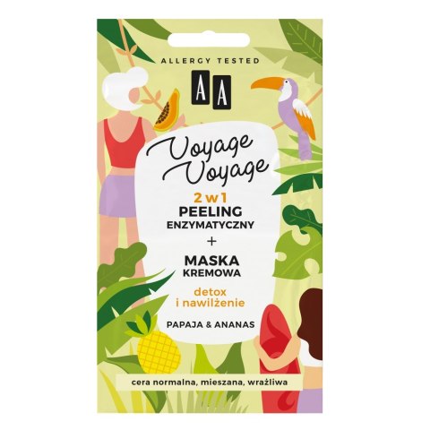 AA Voyage Voyage 2w1 peeling enzymatyczny+maska kremowa Papaja & Ananas 2x5ml