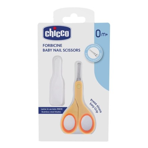 Baby Nail Scissors nożyczki z osłonką 0m+ Pomarańczowe Chicco