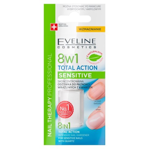 Nail Therapy Professional 8in1 Sensitive Total Action wzmacniająca odżywka do paznokci 12ml Eveline Cosmetics