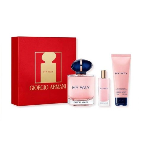 Giorgio Armani My Way zestaw woda perfumowana spray 90ml + miniatura wody perfumowanej 15ml + balsam do ciała 75ml