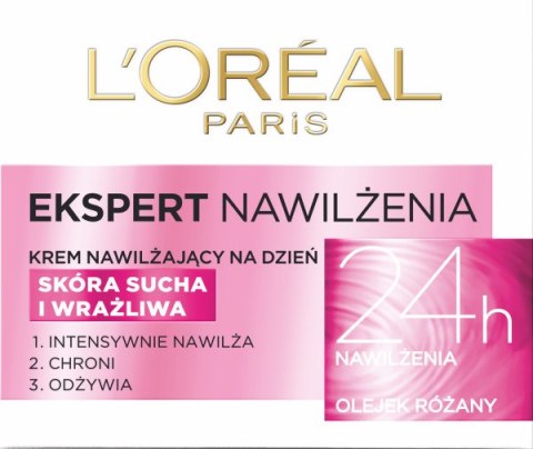 L'Oreal Paris Ekspert Nawilżenia krem nawilżający na dzień do skóry suchej i wrażliwej 50ml